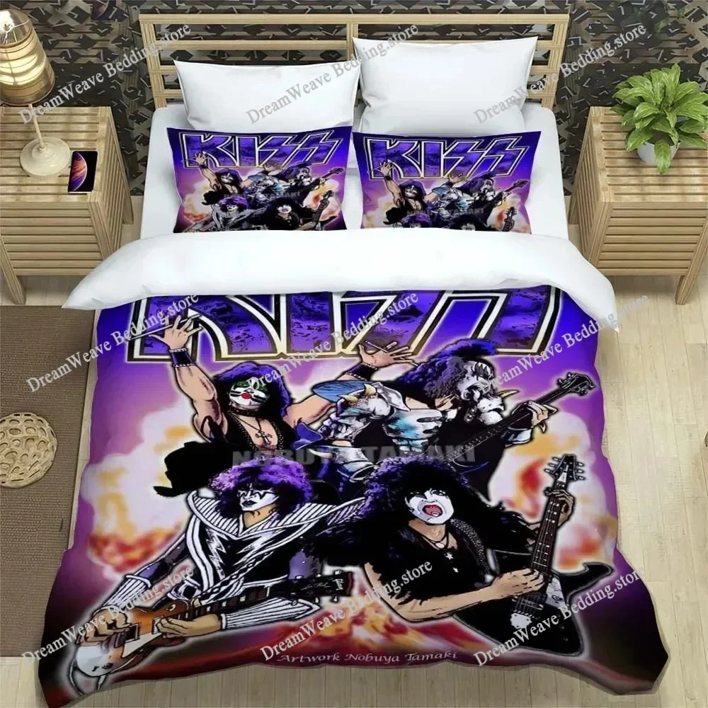 

KISS Rock Band Bedding Sets Exquisite Bed Supplies Set Duvet Cover Bed Comforter Set Bedding Set Girls Birthday Gift