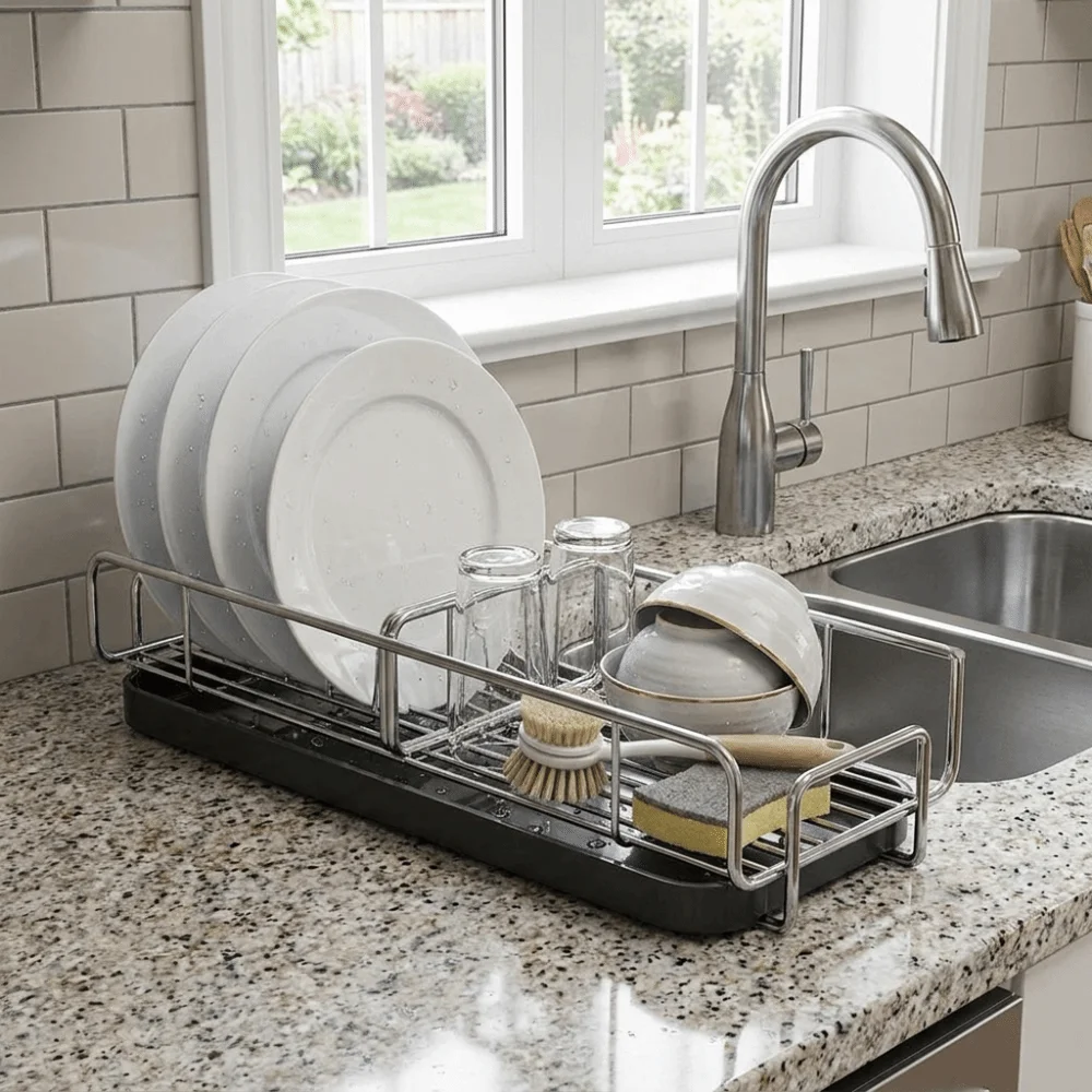 Detachable Drip Tray Dishcloth Drying Rack Quick Draining Open Hollow Structure Sponge Holder Freestanding Storage
