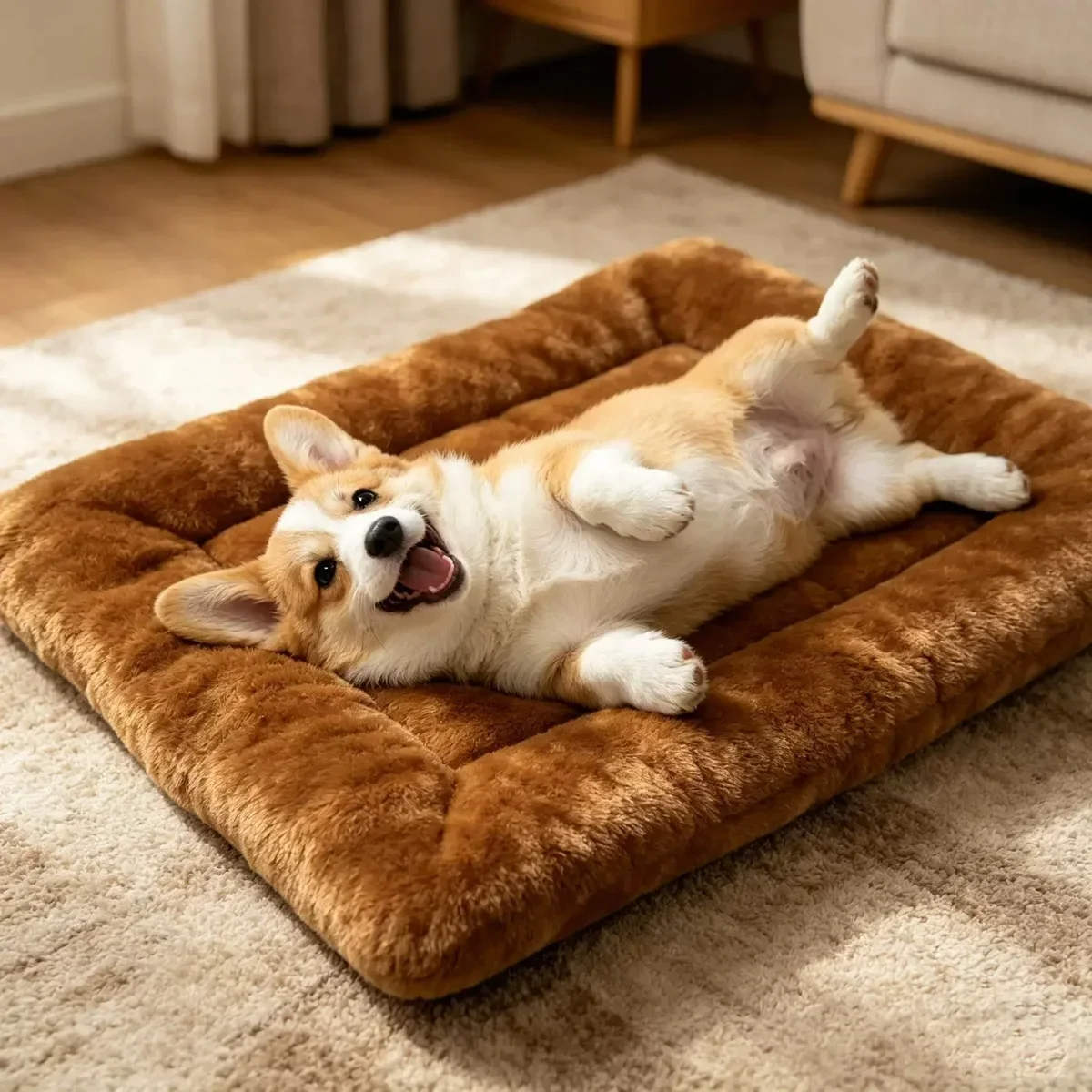 Extra Large Plush Dog Bed Sofa Thickened Super Soft Polyester Pet Mat Dog Crate Mat Bed for Small Medium Large Dog Bed