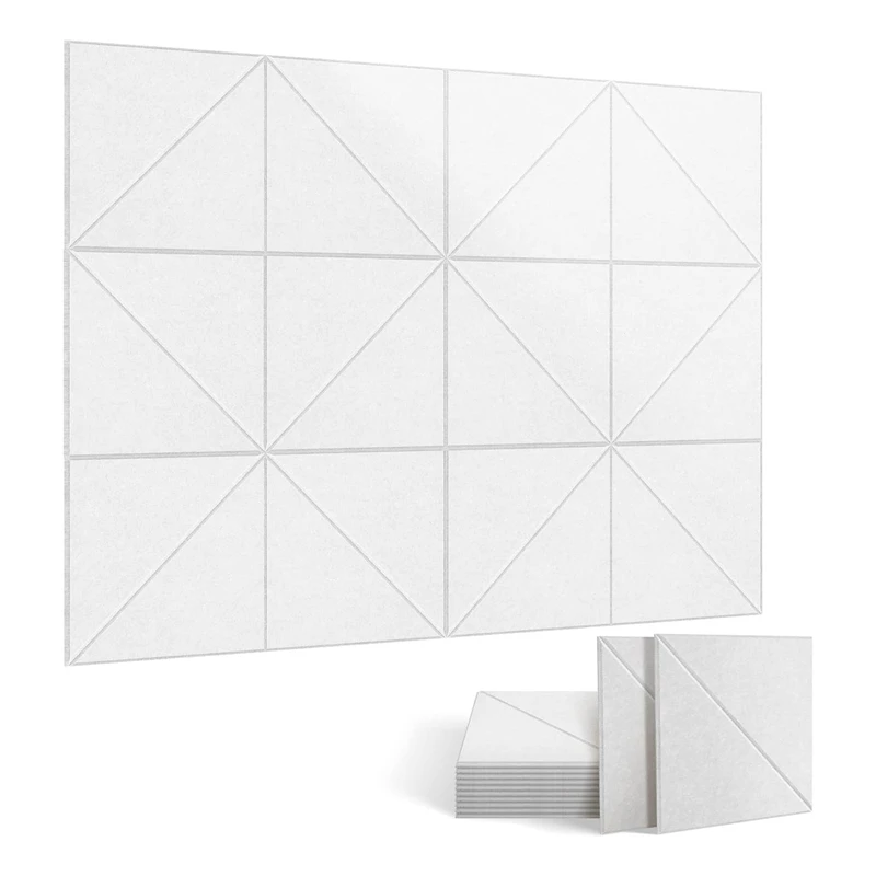 12 Pack Acoustic Panels, 12 X 12Inch Decorative Soundproofing Panels, Wall And Ceiling Acoustical Panels White Easy To Use