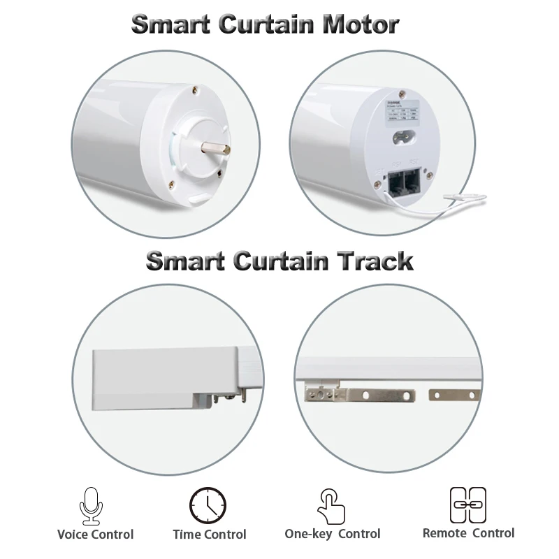 Sistema de Control de cortina automático inteligente Wifi personalizado, aplicación motorizada de vida inteligente, control remoto por voz, carril