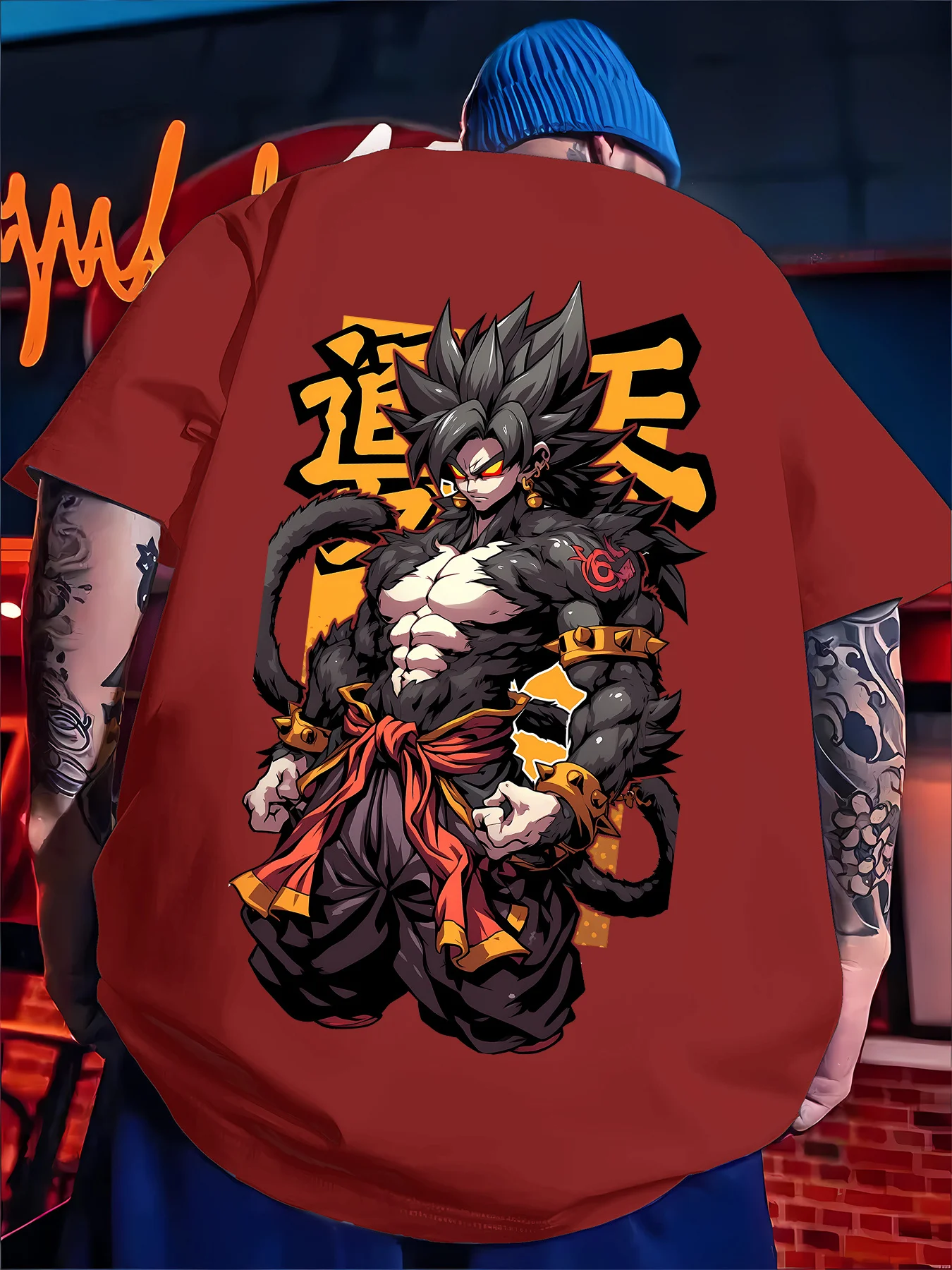 ドラゴンボールアニメーション悟空ベジータ周辺 Tシャツ 2025 夏クルーネックファッション男性と女性のルーズコットン半袖