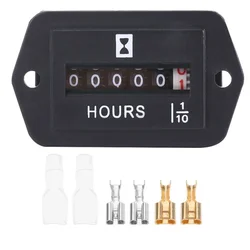 1pc Car Generator Sealed Hour Meter Counter Mechanical Hour Meter Timer Gauge Fits Diesel G-asoline Engine Generator HM002 HS