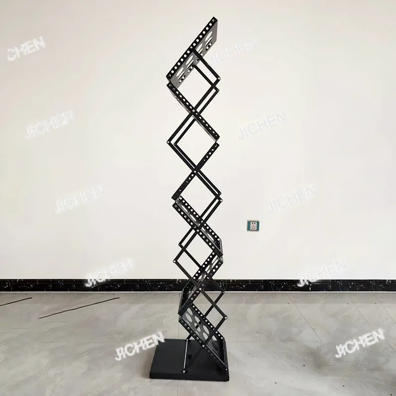 

XJC Iron Folding Display Stand, Medieval Data Stand, Newspaper Stand, Four-layer Vertical Magazine Stand