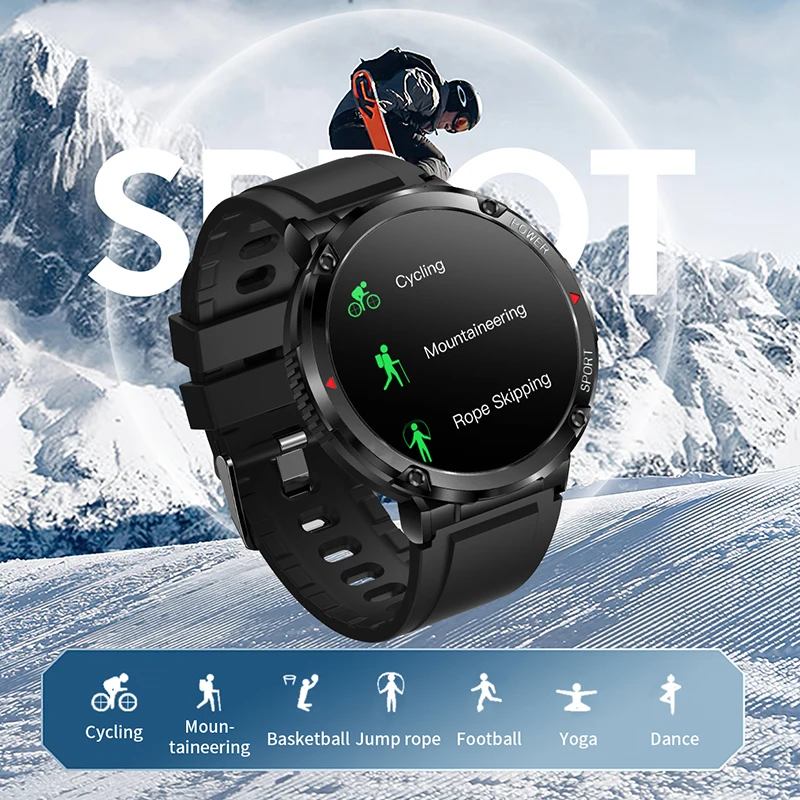 ChiBear 2023 Smart Watch Men 1.6 Inch Full Touch Bracelet Fitness Tracker Sports Watch Bluetooth Call Smart Clock Men Smartwatch