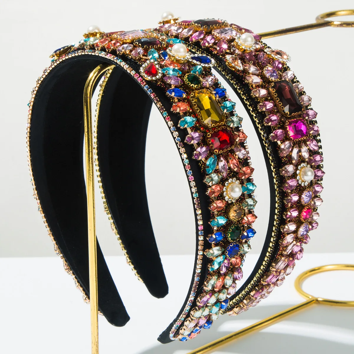 

Ретро-аксессуары в стиле барокко: роскошные и красивые повязки на голову, разноцветные стразы, персонализированные украшения для танцевальных выступлений, аксессуары для волос, головные уборы.