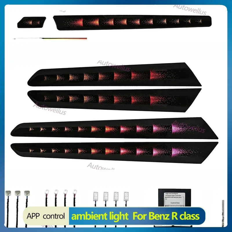 LED Ambient Light For Benz R class R280 R300 R320 R350 R500 2006-2017 Atmosphere Lamp luminated Interior Lighting Trim Panel