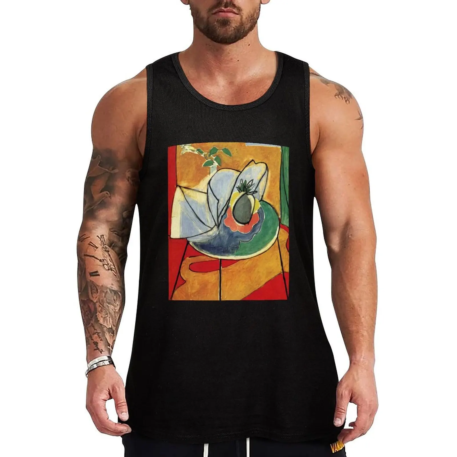 Henri Matisse - The Pineapple Tank Top Summer Casual Sleeveless Top Loose Fit Tank Shirt