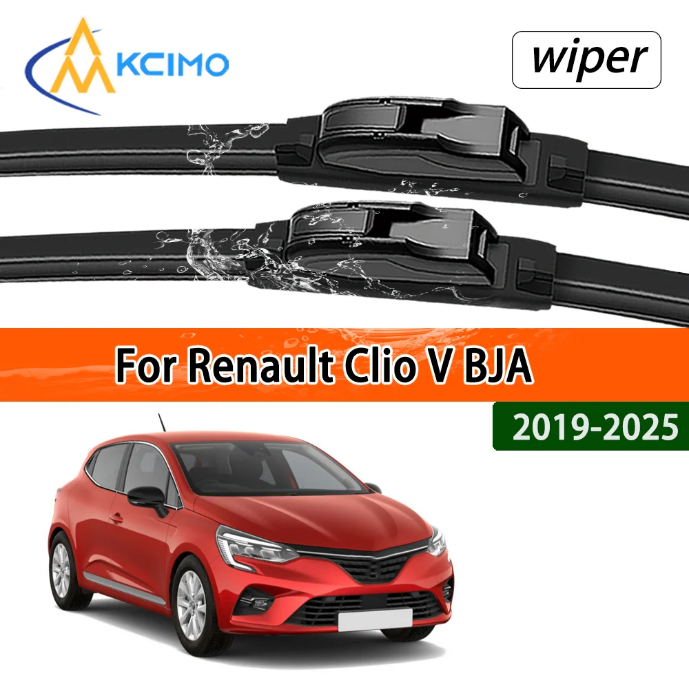 Escobillas de limpiaparabrisas delanteras silenciosas para todas las estaciones para Renault Clio V BJA 2019-2025 Garantía de visibilidad clara Rendimiento duradero