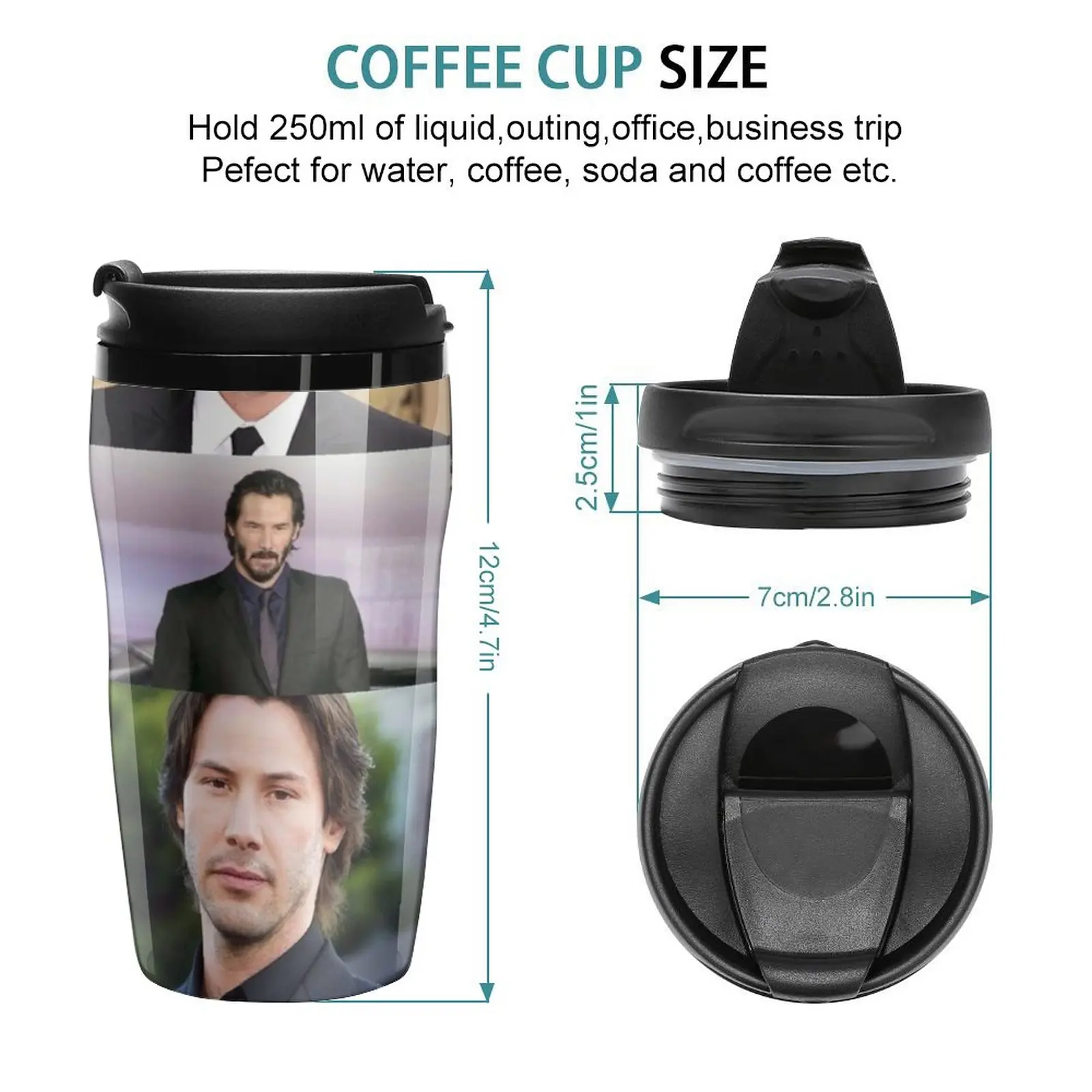 New Keanu Reeves Collage Travel Coffee Mug Coffe Cup Cups Coffee Coffee Set Espresso Mug