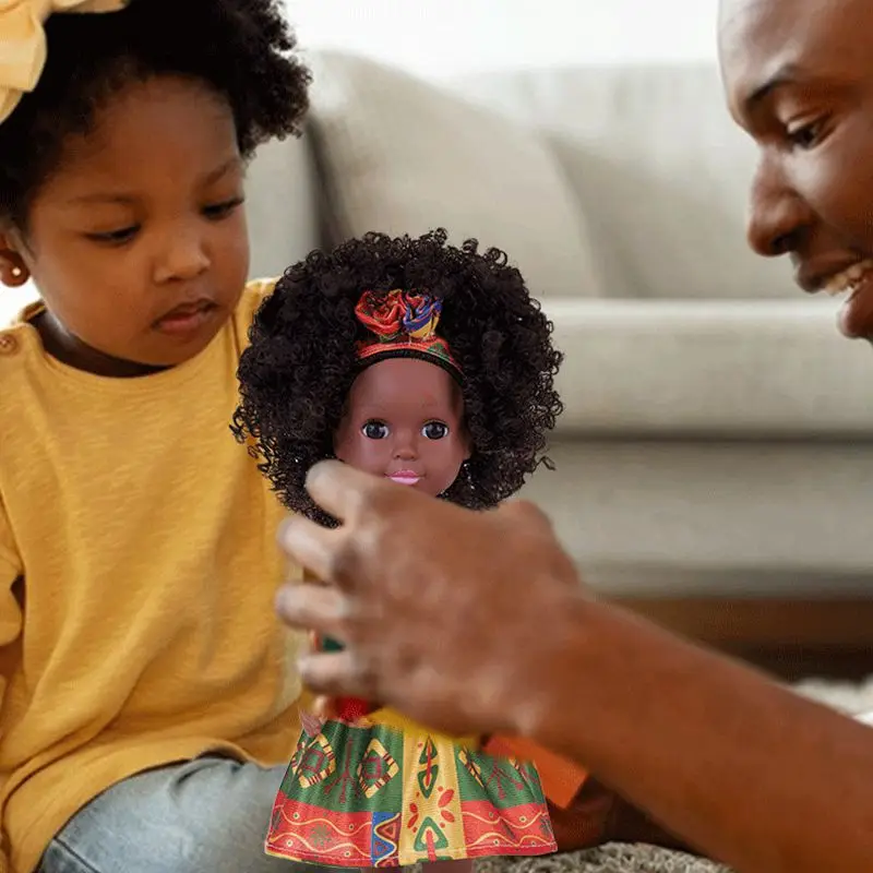 Bambole africane da 14 pollici congiunta realistica, bambola nera mobile per ragazze, giocattoli per bambini, abiti alla moda, figure carine, migliori regali per i bambini