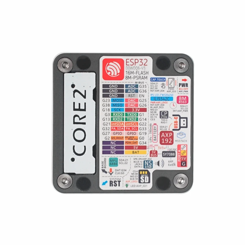 Imagem -04 - Kit de Desenvolvimento com Tela Sensível ao Toque M5stack Core2 Oficial Esp32 Iot D0wdq6-v3 Controlador 2.0 Lcd Tft Nova Chegada