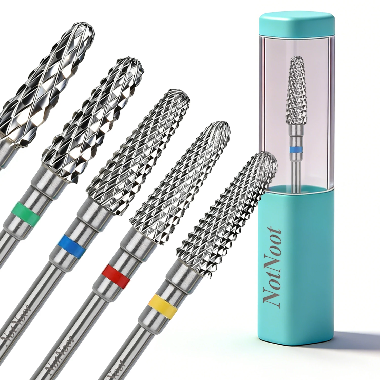 NotNoot Kegelförmige Nagelbohrer, 3/32'' Hartmetall Elektrischer Nagelhautentferner, Sicherheitsbohrer für Acryl-Nagelhaut, Pediküre-Werkzeuge