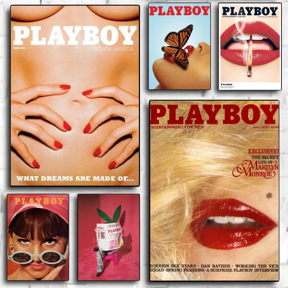 

Sexy Girl P-Playboy Poster HD Art Mural Waterproof Wall Decor Durable DIY Home Decoration for Living Room Bedroom
