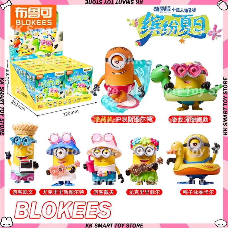 

New Original Blokees Minions Edition 2 Colorful Summer Assembly Model Toys Bob Dave Phil Blind Box Action Figure Gifts Toys