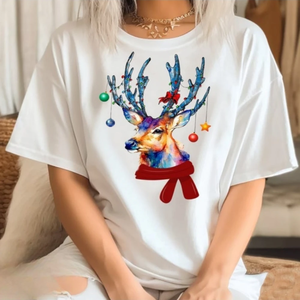 SANTA Claus Merry Christmas T-Shirt Funny Santa Hat Smiling Retro Vintage Family Holiday Xmas Elf Costum Shirts for Women