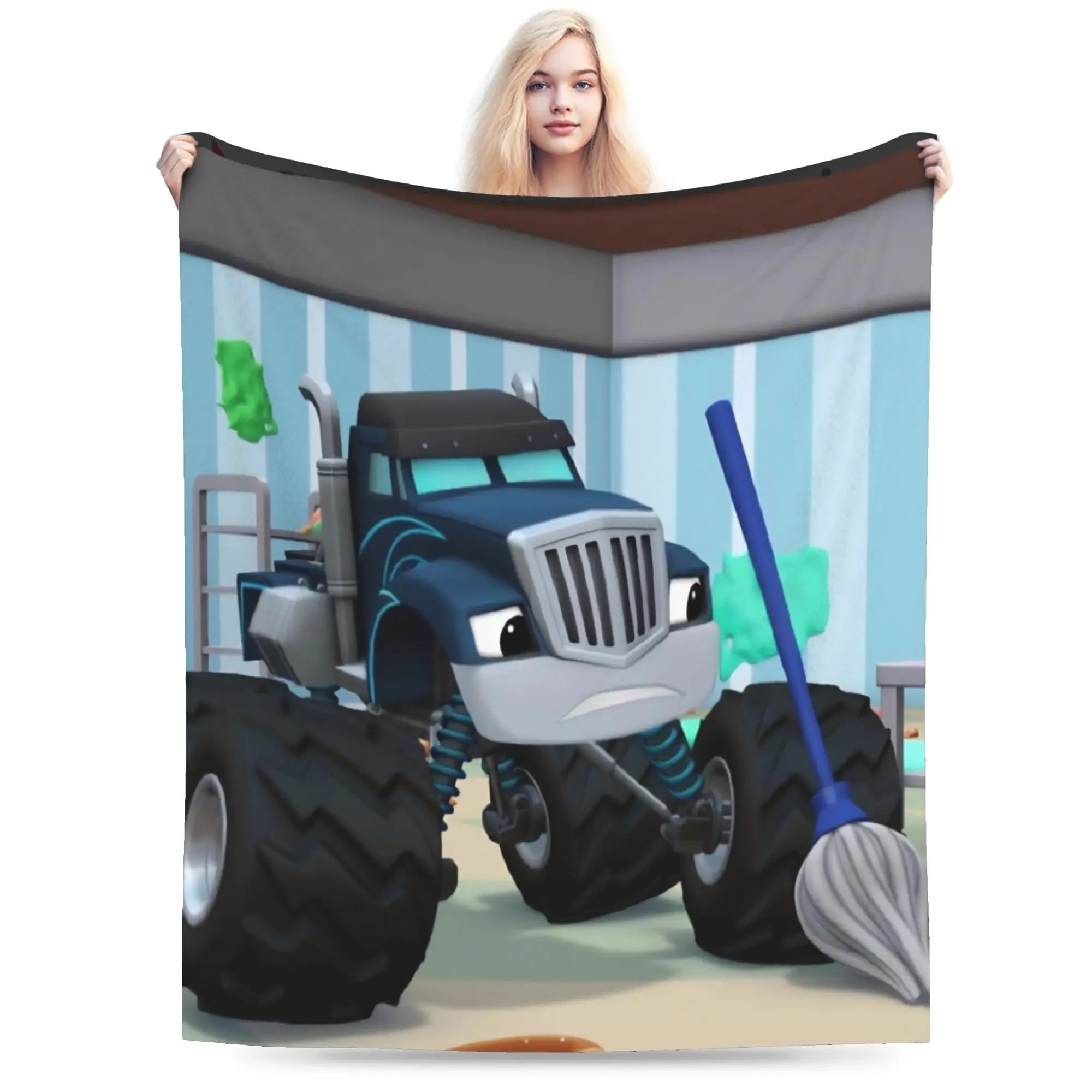 Blaze and the Monster Machines Throw Blanket for Couch  Fuzzy Soft Plush Blanket 50x60 Inches Multiple Sizes Bedspread