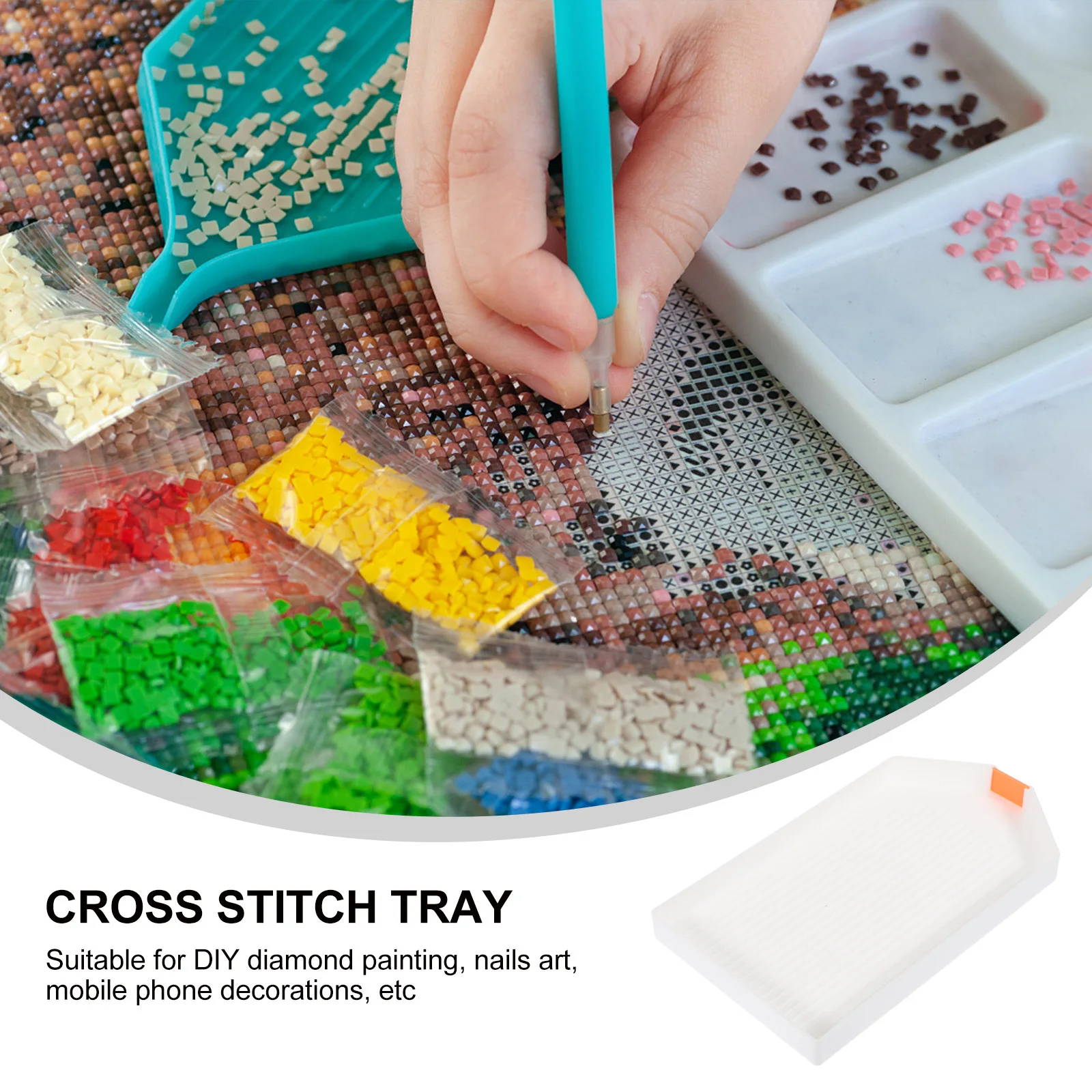 

10Pcs Diamond Beads Sorting Tray Plastic Holder for DIY Craft Nail Art Phone Decoration Gemstone Organizer Tray