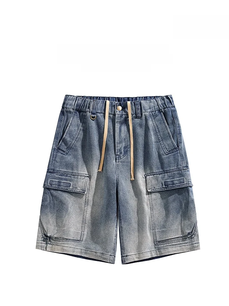 

KITH Summer Casual Versatile Loose Straight Leg Men's Jeans orts Workwear Sle Cotton Polyester Blend Wear Resistant