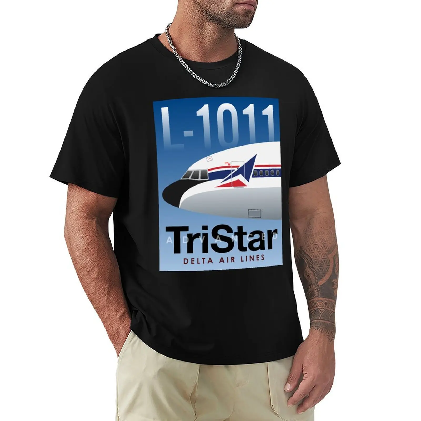 Camiseta Delta Airlines Lockheed L-1011 TriStar Nose, camiseta informal de trabajo resistente