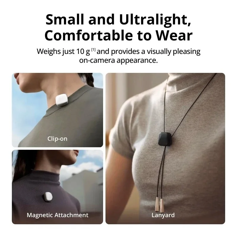 Microphone Mini Ultra Light Wireless Microphone Noise Cancellation Camera/Apple/Android Video Logging, Streaming