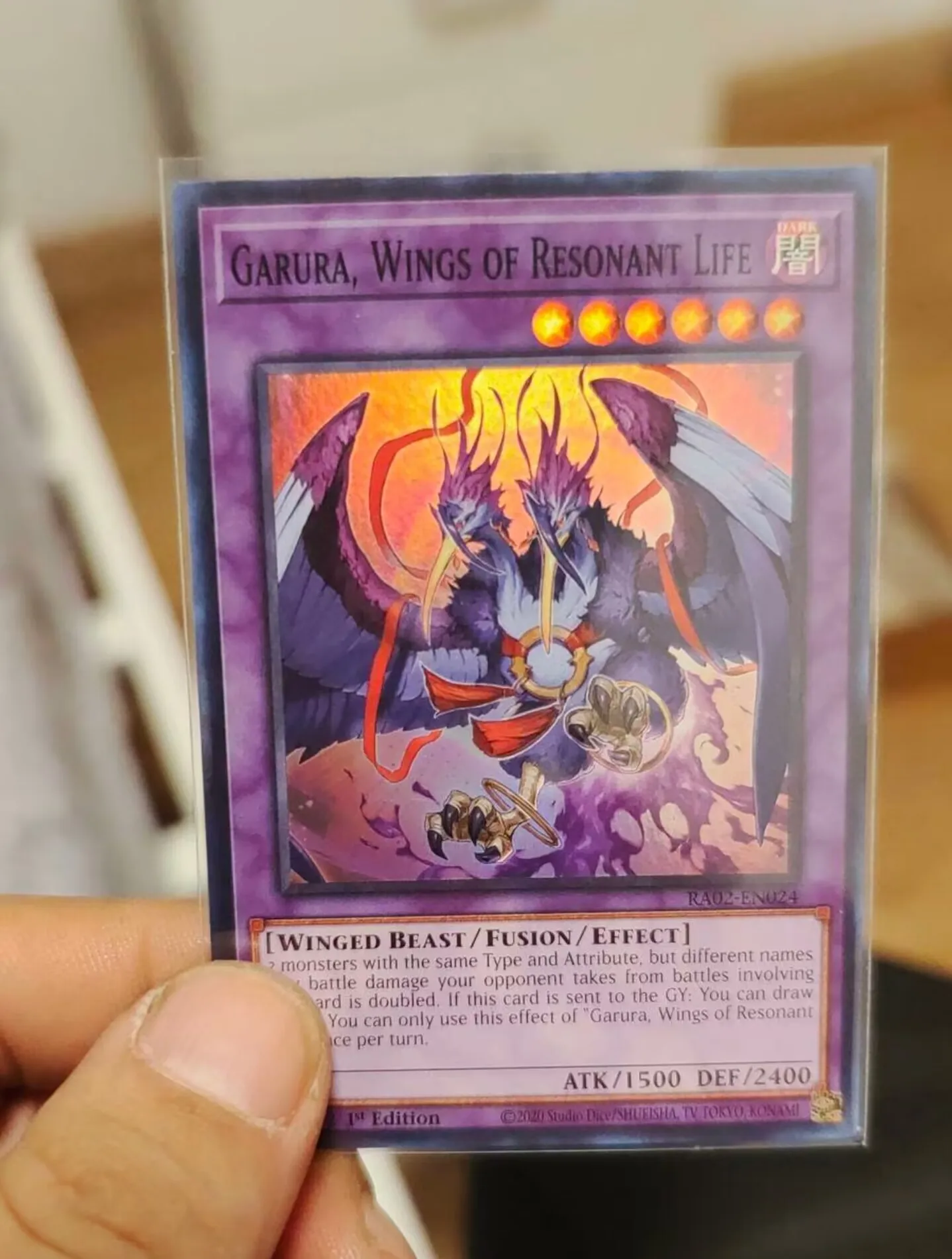 Yugioh KONAMI Duel Monsters TCG RA02-EN024 Garura, Wings of Resonant Life Super English 1st Edition Collection Mint Card