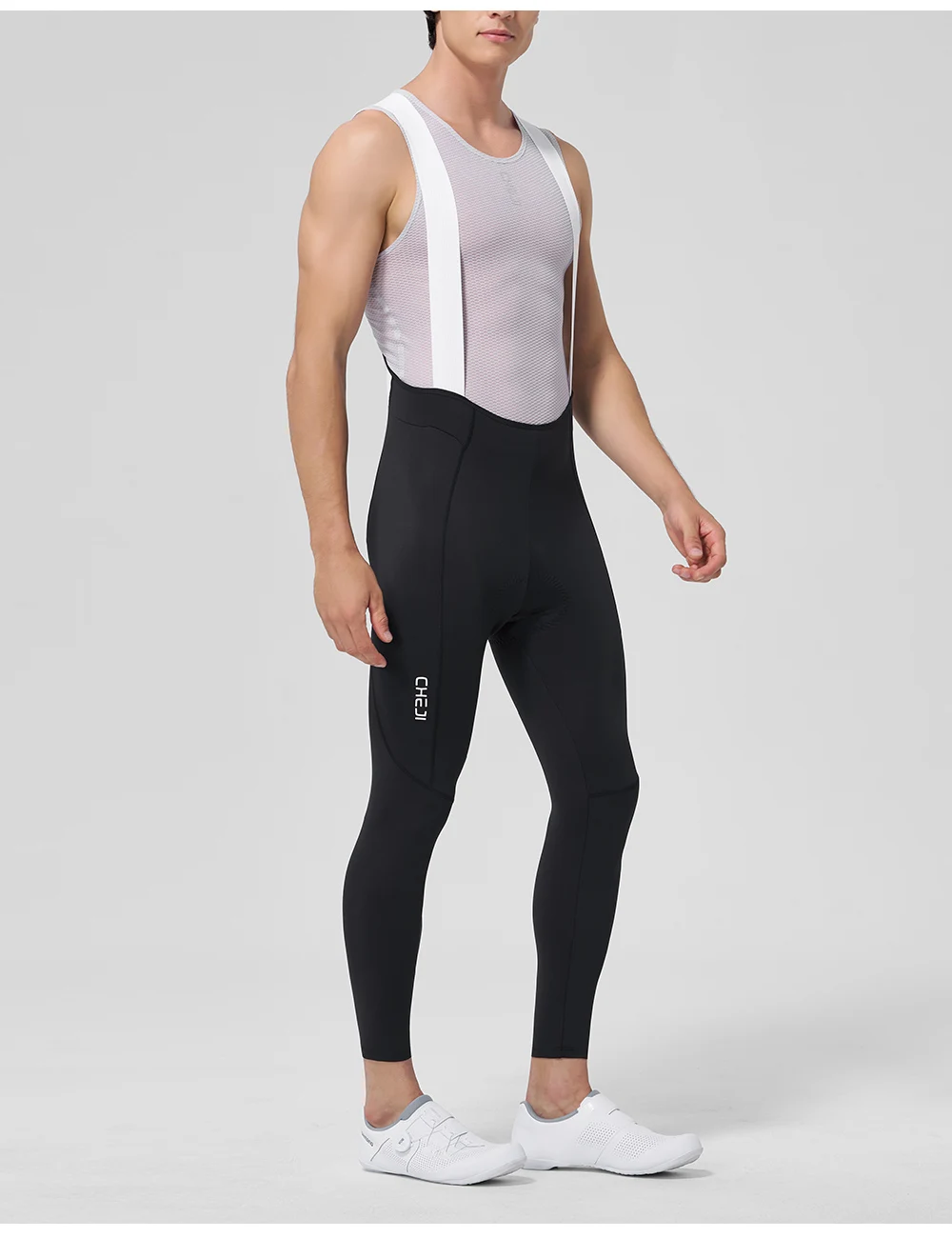 Cheji Cycling Lange Trägerhose, atmungsaktive Kompressions-Trägerhose für Herren – Detail 8