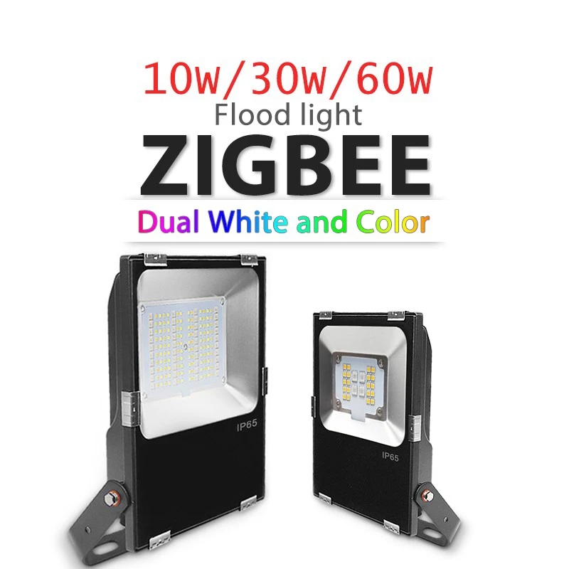 GLEDOPTO Zigbee 3.0 RGB+CCT LED Floodlight Pro 10W 30W 60W Smart Outdoor Light IP65 Waterproof Work with Amazon Echo Plus