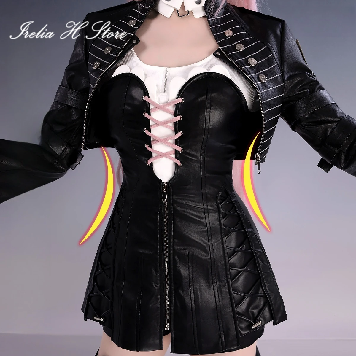 Irelia H Lemuen cos Arknights Cosplay Costume Game Lemuen PU Dress Halloween Costume