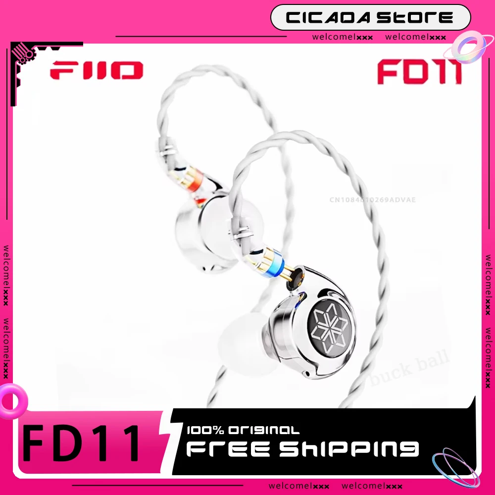 Fiio FD11 Wired In-Ear Earphones High-Fidelity Monitor Earbuds Custom Replaceable Cable 10mm Dynamic Driver HiFi Music Earphone