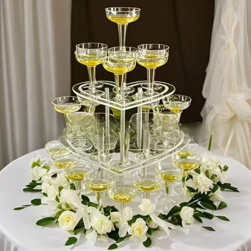 الدعائم الزفاف برج النبيذ برج الاكريليك مضيئة احتفال الزفاف استقبال عيد ميلاد افتتاح برج الشمبانيا الشمبانيا