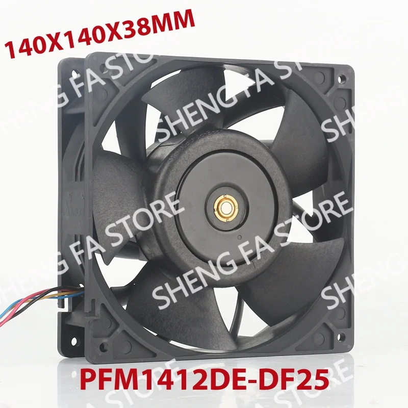 AC EC 14038 140X140X38MM 14CM Delta 24V 48V DC12V 5.04A Turbocharged High Air volume speed regulation PFM1412DE-DF25 cooling fan