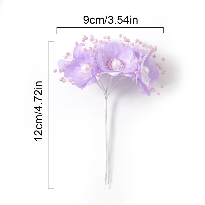 6 قطعة 12 سنتيمتر زهرة الشيفون الاصطناعية باقة زهور الورد للمنزل غرفة الزفاف الديكور DIY بها بنفسك سكرابوكينغ إكليل جارلاند #6