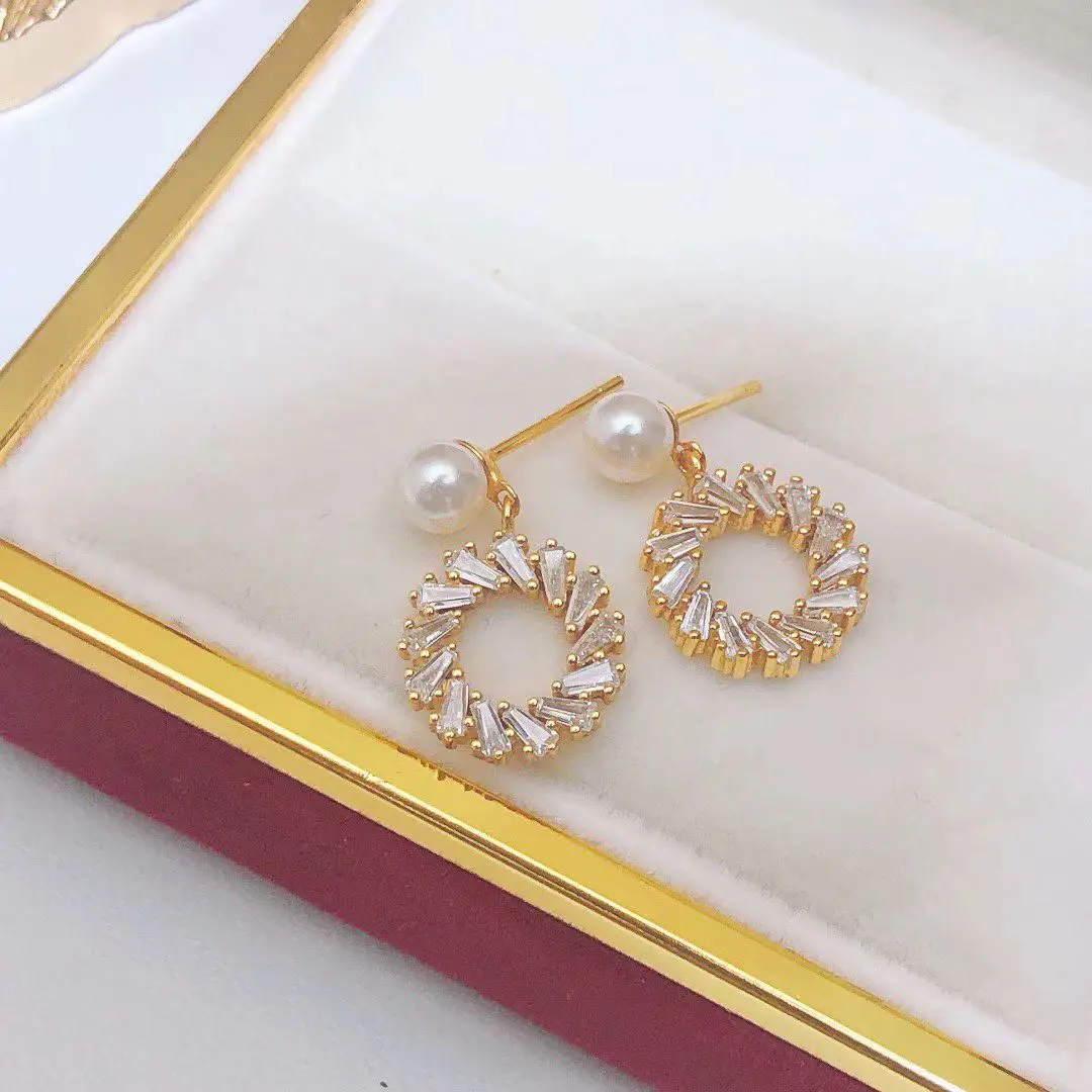 Wholesale S925 Sterling Silver Earrings Mount Findings Settings Base Mounting Parts Accessory for 4-5mm Pearls 5 pairs/lot