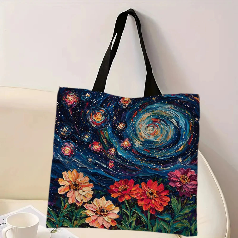 

Сумка Van Gogh Flowers, многоразовая модная сумка, многофункциональная сумка, сумка для покупок с принтом 7.3