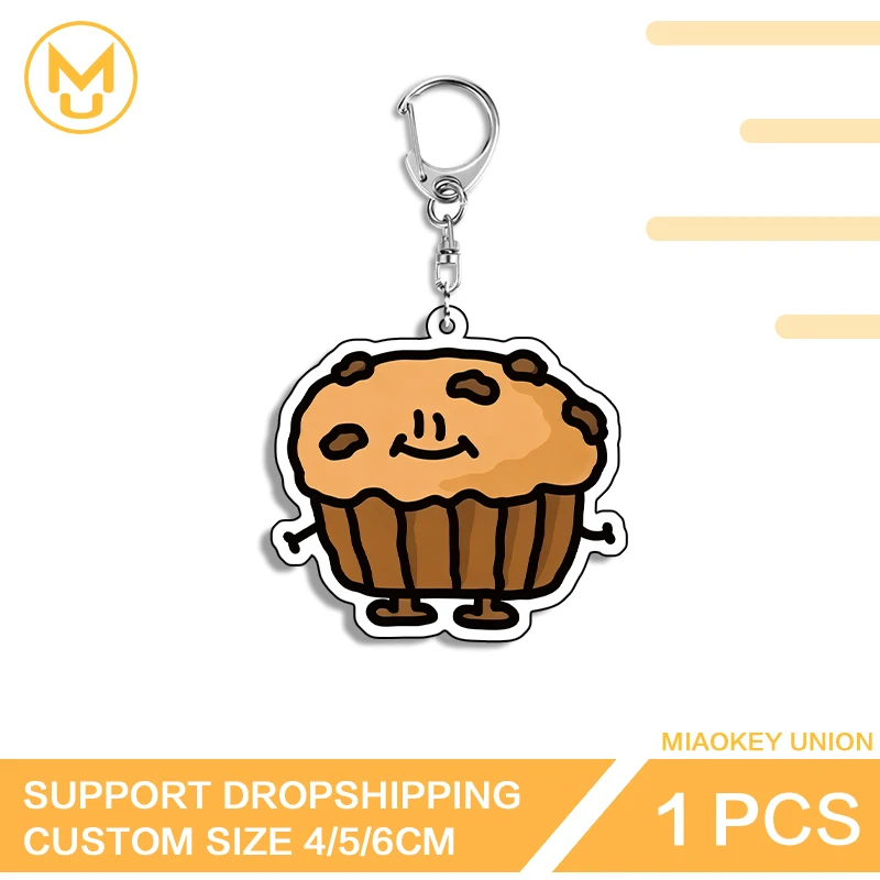 Cute Food Cartoon Keychain Kawaii Snack Theme Acrylic Keyring Bag Charm Pendant Hanging Ornament Gift Accessories Collection
