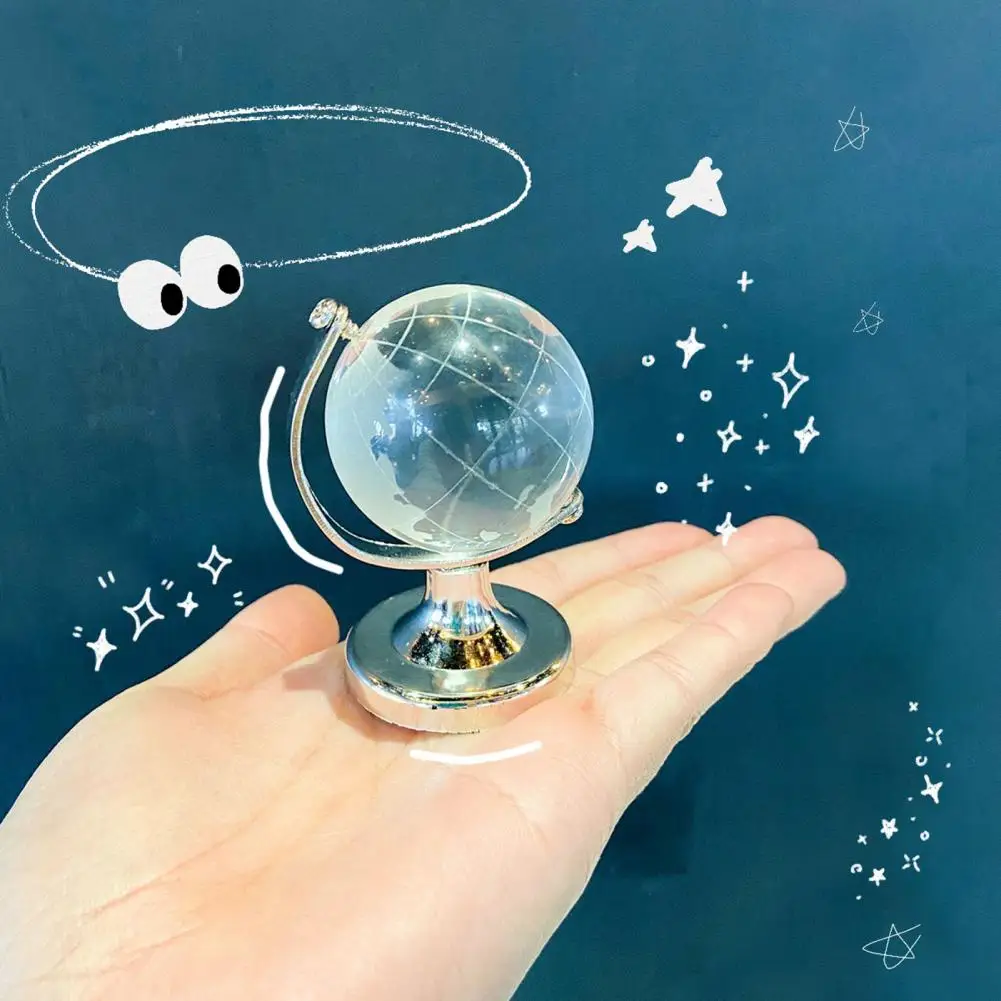 Lovely  Universal Artificial Crystal Sphere Ball Mini Globe Delicate   for Desktop