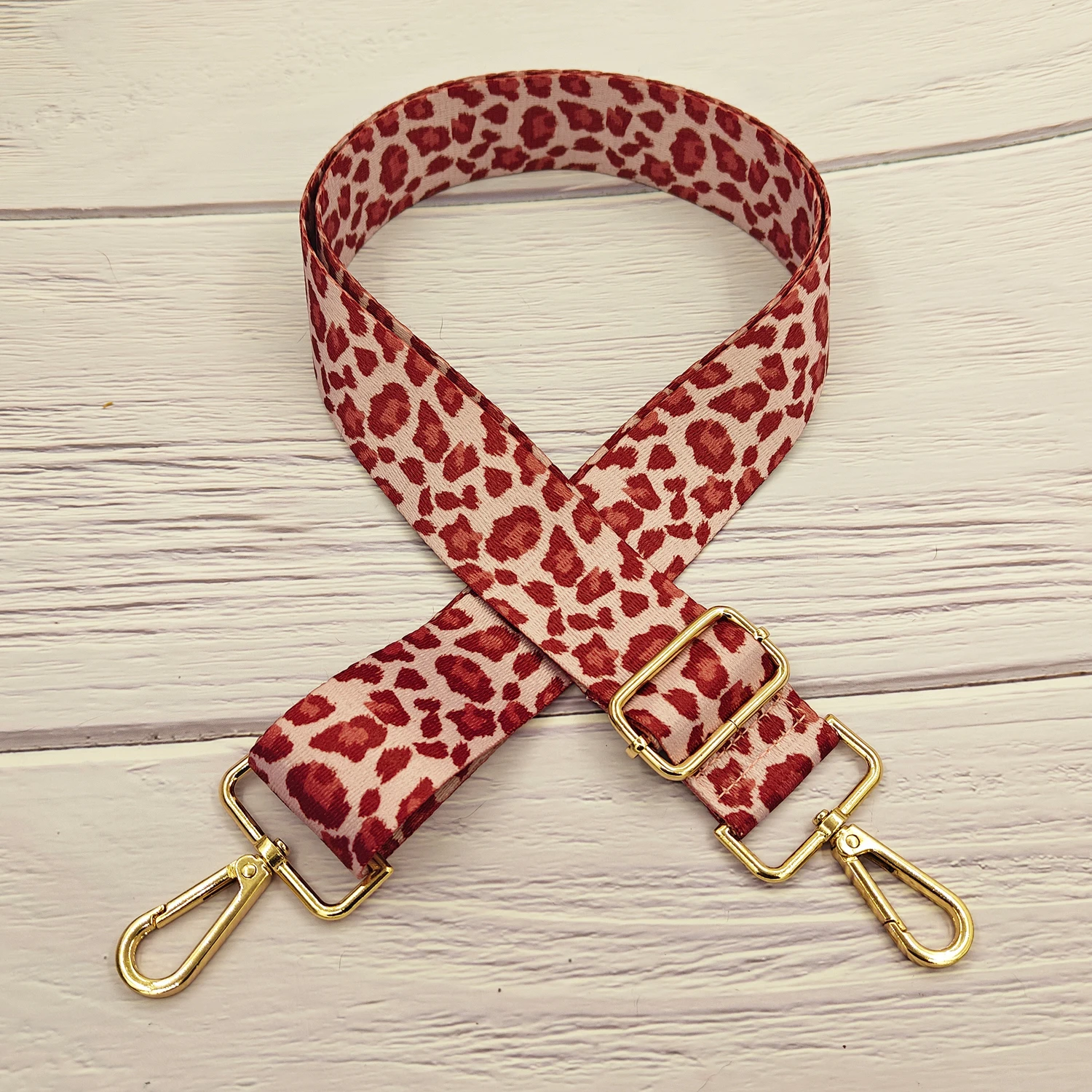 Alça de ombro com estampa de leopardo elegante e versátil, alça de bolsa de ombro única ajustável, acessórios de bagagem substituíveis