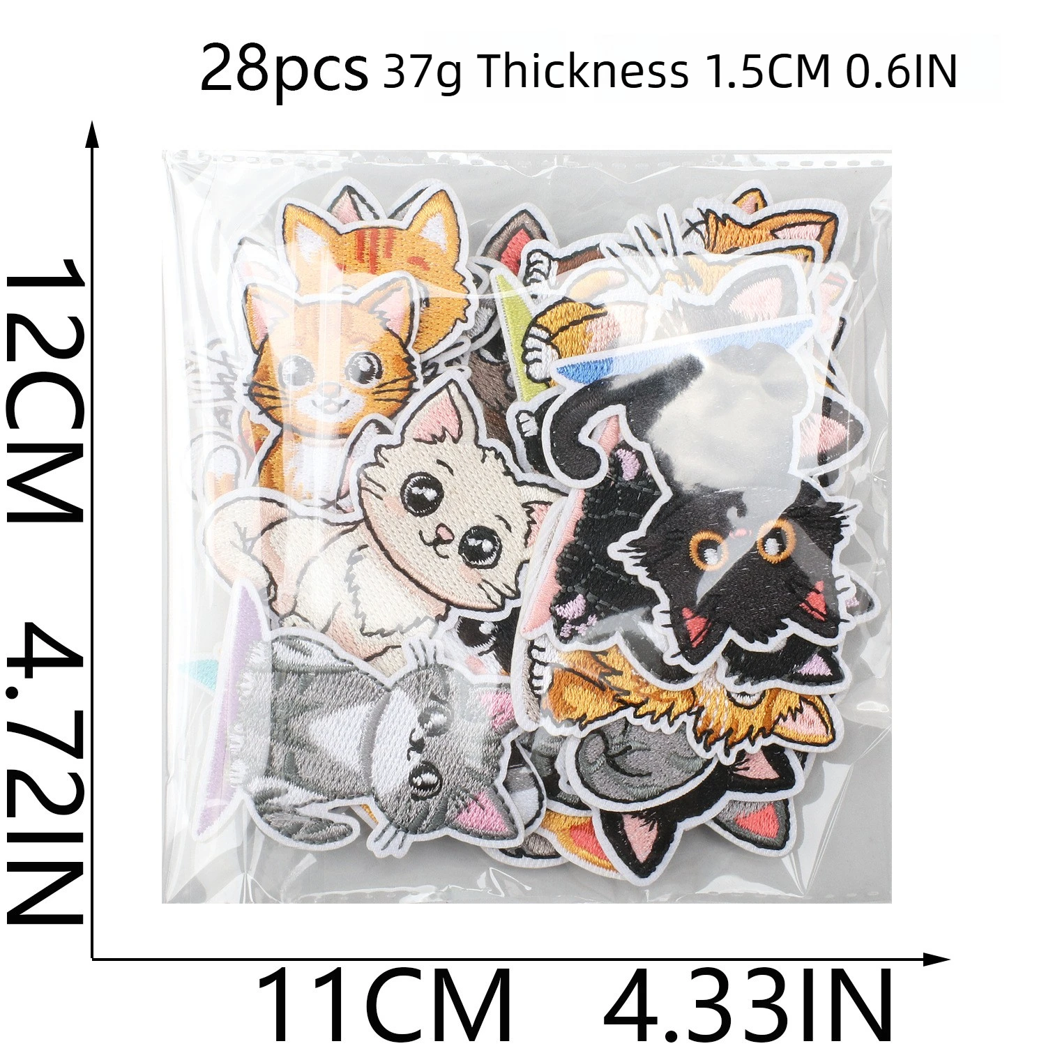 1/28PCS Cute Cat Embroidery Cloth Trendy Play Bag Decoration Patch Meow Meow Party Embroidery Chapter DIY Ironing