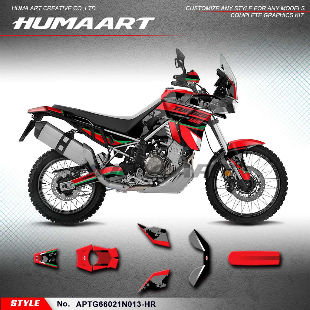 

HUMAART Racing Graphics Vinyl Decal for Aprilia Tuareg 660 2021 2022 2023, Decoration, Style No.APTG66021N013-HR