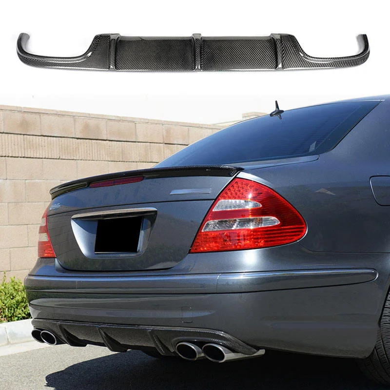 ملحقات المصد الخلفي للسيارة عالية الجودة من ألياف الكربون الناشر الخلفي مناسب لسيارة Mercedes Benz E-Class W211 E55 E63 2009-IN #5