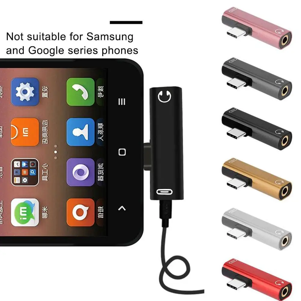 Android 2-in-1 T-Shaped Adapter 3.5mm Jack for Huawei LeEco - Live Streaming Converter with Charging And Music Listening Feature