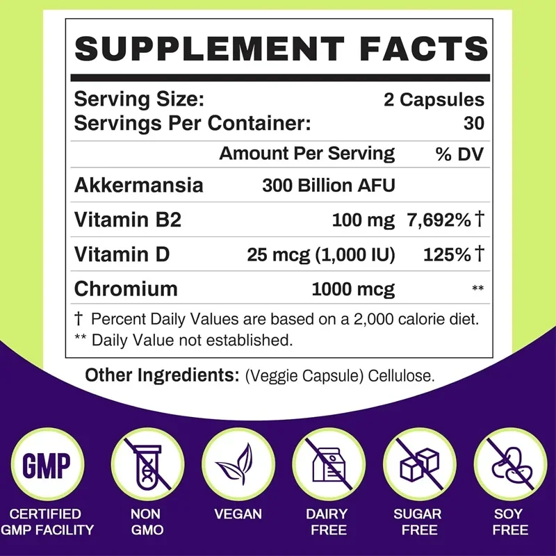 300 Billion AFU Akkermansia Muciniphila - Suitable for GLP-1, Probiotics for Digestion, Intestines, Immunity, and Overall Health