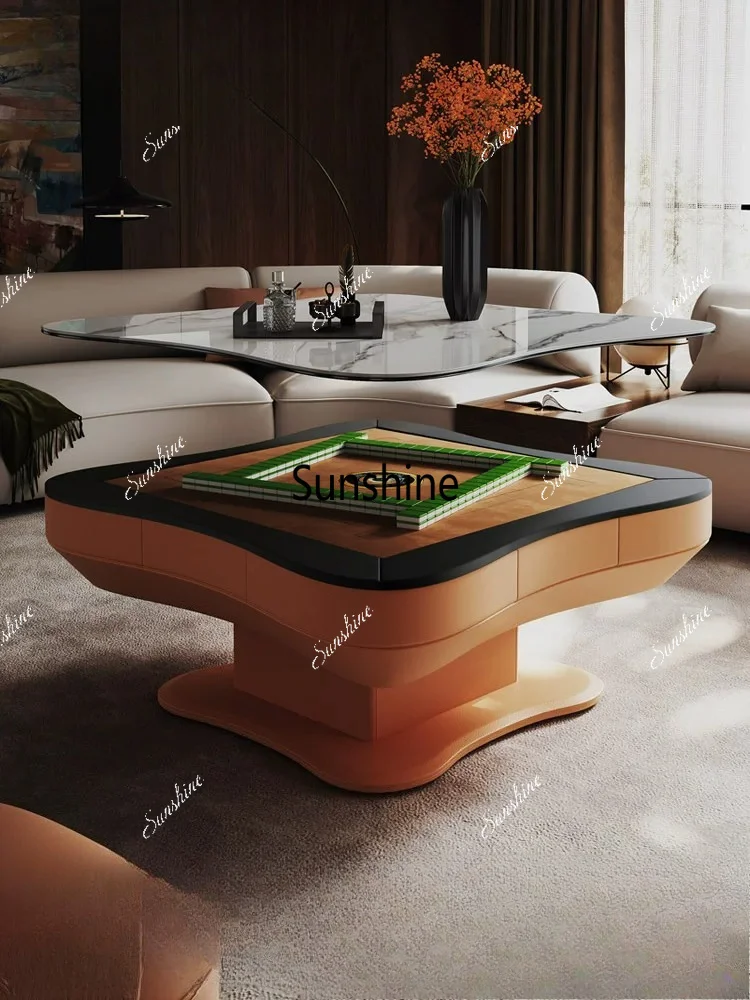 Automatic mahjong table lifting tea table multi-function light luxury modern high-end household