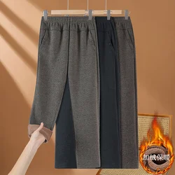 High Quality Woolen Straight Trousers Women Autumn Winter Oversize 6XL High Waist Pants Fleece Thicken Warm Casual Pants Female