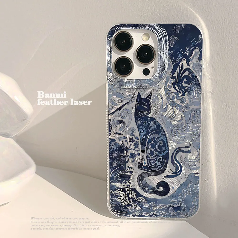 Acrylic Phone Case For Samsung Galaxy S26 S25 Ultra S24 S23 Plus S22 FE A53 A36 A55 A56 A35 A54 Shockproof Oriental Black Cover