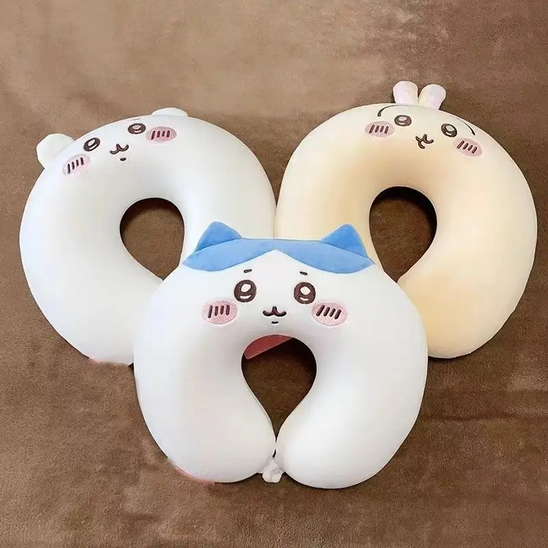 

New Kawaii Sanrio Hello Kitty Chiikawa Cute U-shaped Pillow Girl Heart Plane Travel Pillow for Sleep Anime Figure Gift Kids Toys