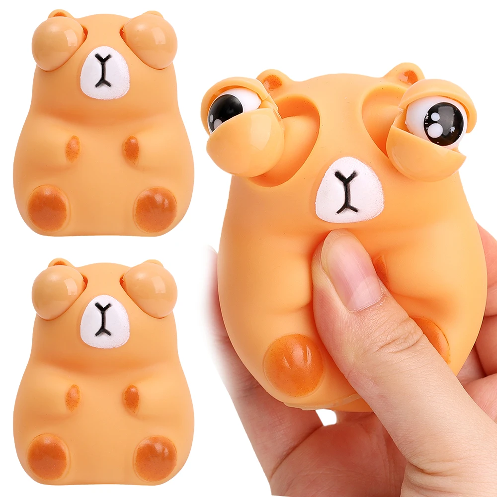 Funny Stare Capybara Squeeze Toys Pop Out of The Eyes Pinch Children's Decompression Tricks Toys Children's Pranks Funny Toys