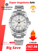 San Martin New 39mm NH34 BB GMT Automatic Mechanical Watch Sport Watch Sapphire Luminous Waterproof 100m for Men Relogio SN0054