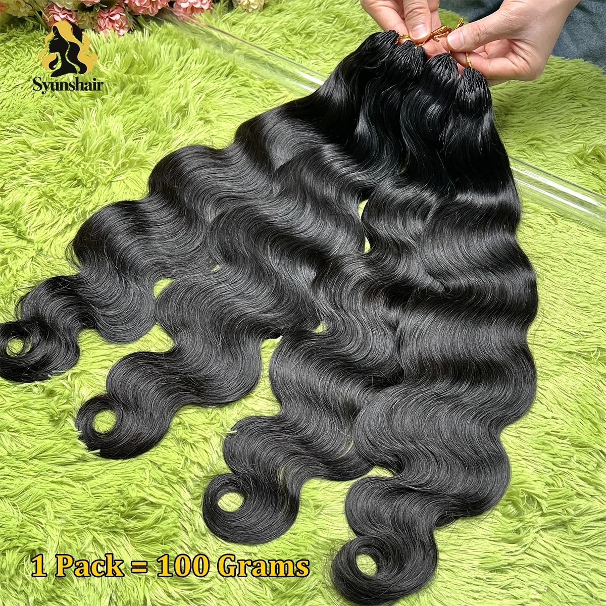 Body Wave Miracle Knots Feather Crochet 100% Human Hair Pre Separated Pre Looped For Women Boho Braids Reusable Natural Color